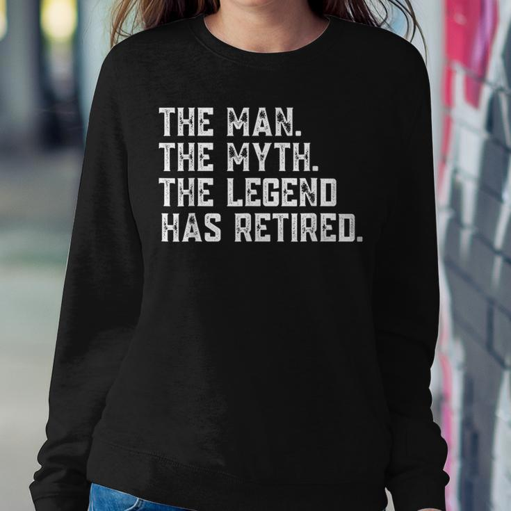 Retired 2023 The Man Myth Legend Has Retired Retirement Gift Women Crewneck Graphic Sweatshirt Funny Gifts