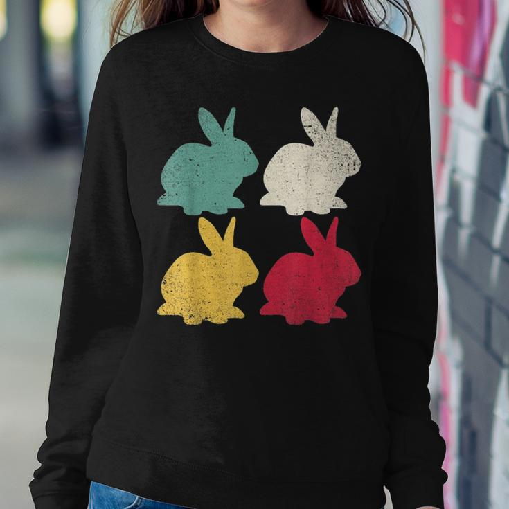 Retro Easter Bunny Rabbit Vintage Men Dad Kids Women Gift Women Crewneck Graphic Sweatshirt Funny Gifts