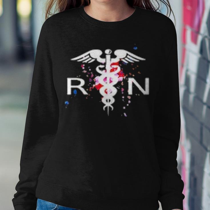 Rn Registered Nurse Caduceus Symbol V2 Women Crewneck Graphic Sweatshirt Funny Gifts