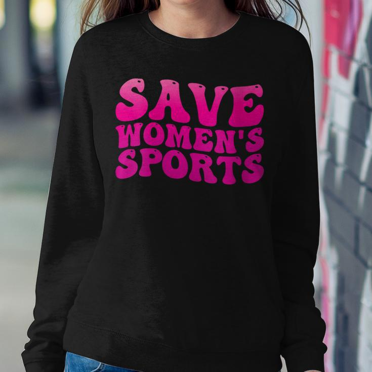 Womens Save Womens Sports Act Protectwomenssports Support Groovy Women Sweatshirt Unique Gifts