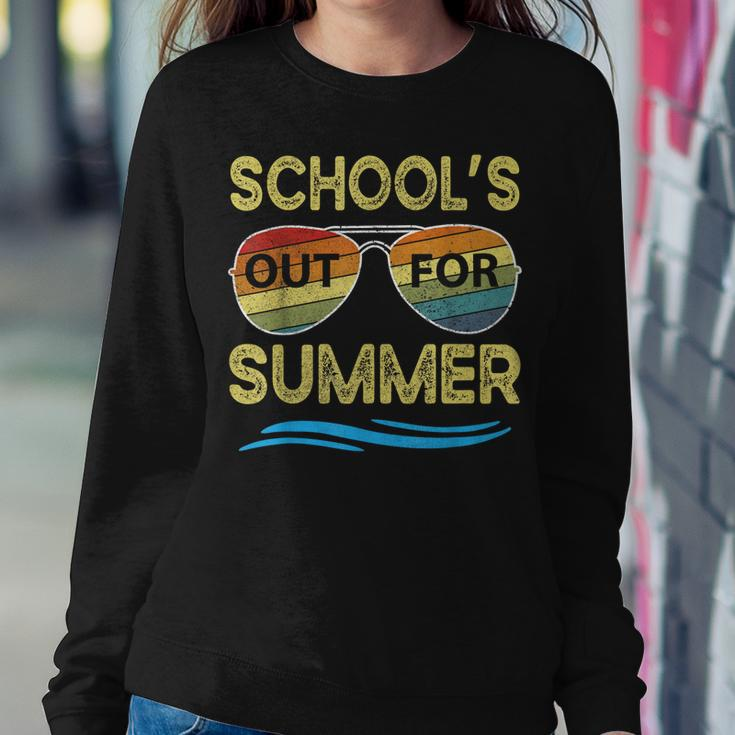 Schools Out For Summer Last Day Of School Retro Teacher Women Sweatshirt Unique Gifts