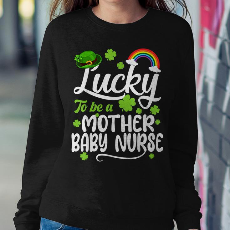 Shamrocks Lucky To Be A Mother Baby Nurse St Patricks Day Women Crewneck Graphic Sweatshirt Personalized Gifts