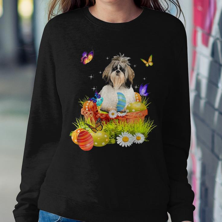 Shih Tzu Easter Day Love Rabbit Eggs Cute Gift Men Women Women Crewneck Graphic Sweatshirt Funny Gifts