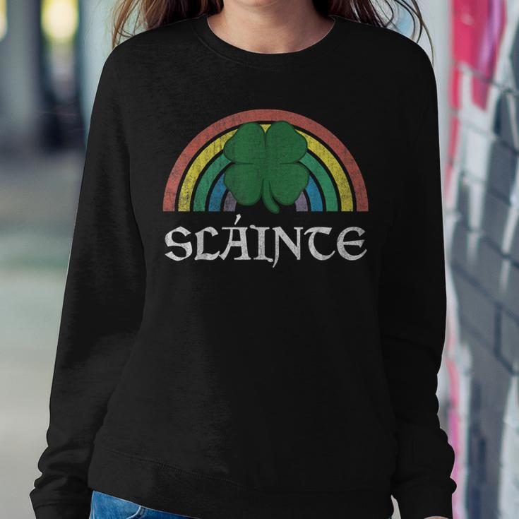 Slainte Shamrock St Patricks Day Saint Paddys Rainbow Women Crewneck Graphic Sweatshirt Personalized Gifts