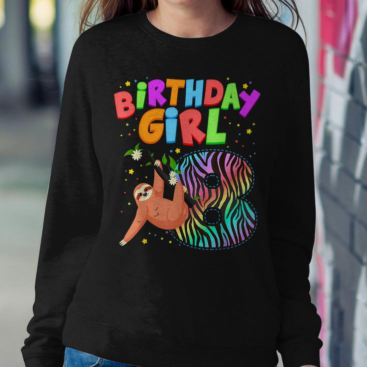 Sloth 8 Year Old Birthday Girls Matching Family Cute Sloth Women Sweatshirt Unique Gifts