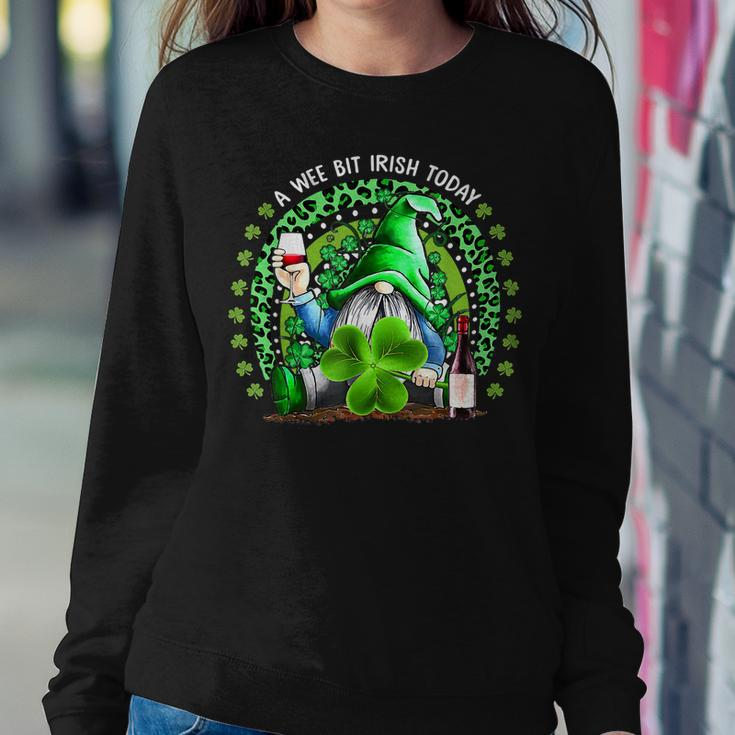 St Patricks Day Irish Gnome Drink Wine Shamrock Rainbow Women Crewneck Graphic Sweatshirt Funny Gifts