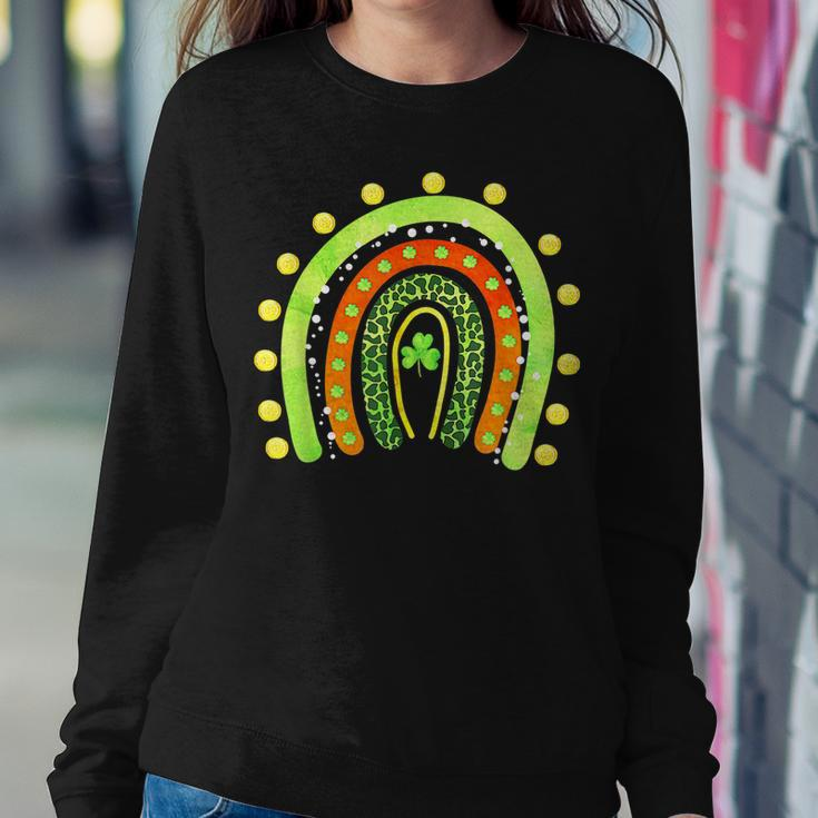 St Patricks Day Rainbow Lucky Shamrocks V2 Women Crewneck Graphic Sweatshirt Funny Gifts