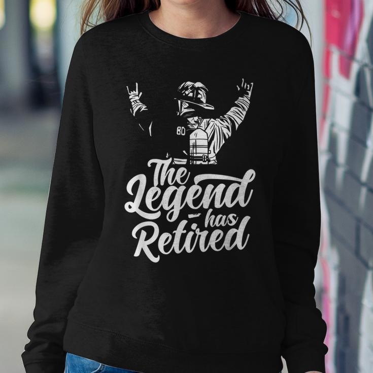 The Legend Has Retired Firefighter Fire Fighter Retirement Women Crewneck Graphic Sweatshirt Funny Gifts