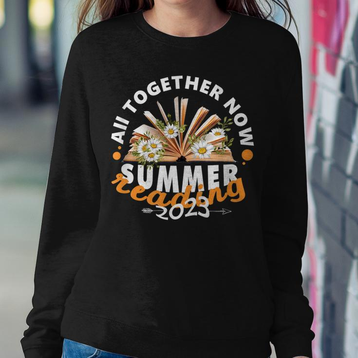All Together Now Summer Reading 2023 Retro Flower Book Lover Women Sweatshirt Unique Gifts