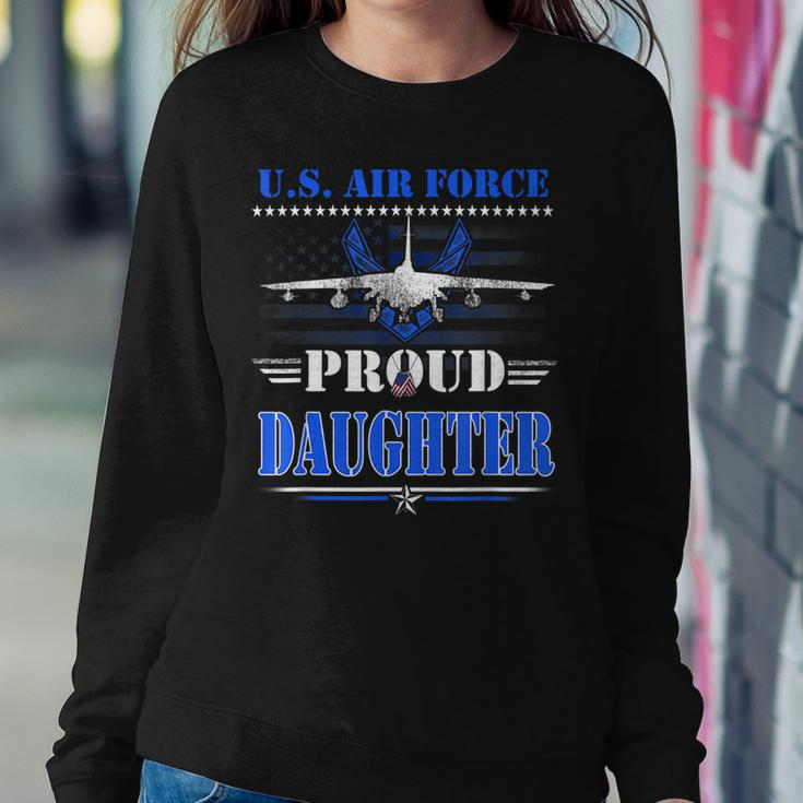 Us Air Force Proud Daughter Womens -Usaf Air Force Veterans Women Crewneck Graphic Sweatshirt Funny Gifts