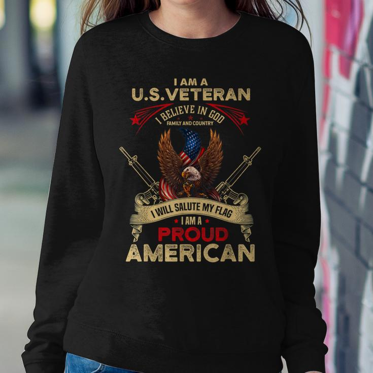 Us Veteran Believe In God Country Flag Proud American Women Sweatshirt Unique Gifts