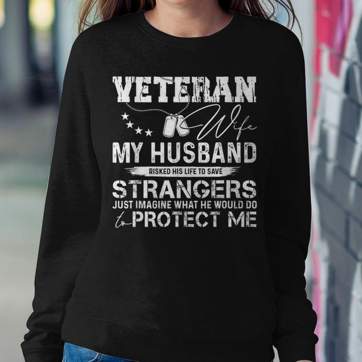 Veteran Wife Army Husband Soldier Saying Cool Military V3 Women Crewneck Graphic Sweatshirt Funny Gifts