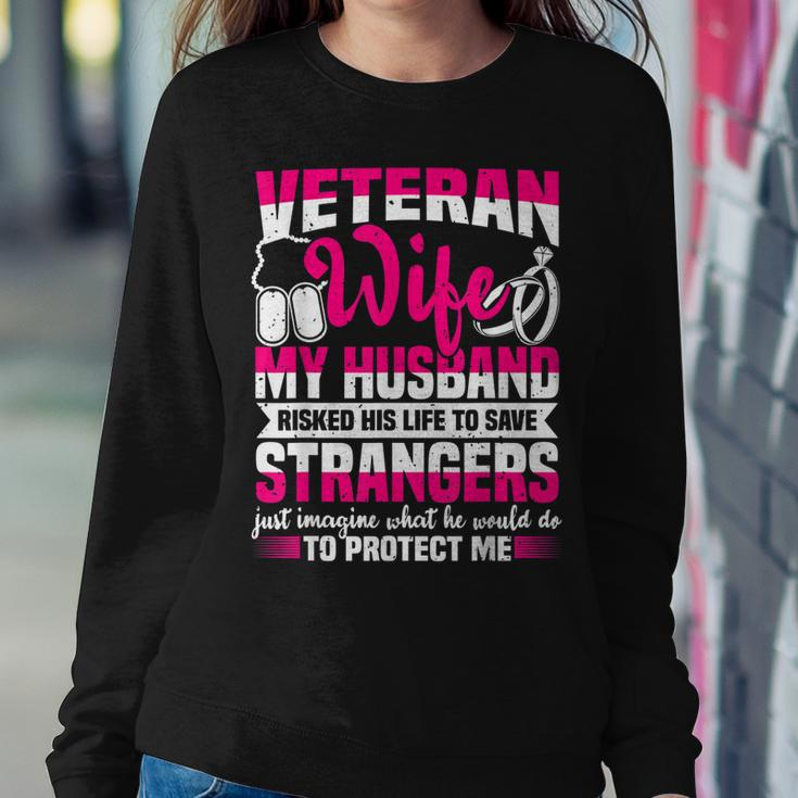 Veteran Wife Husband Soldier & Saying For Military Women Women Crewneck Graphic Sweatshirt Funny Gifts