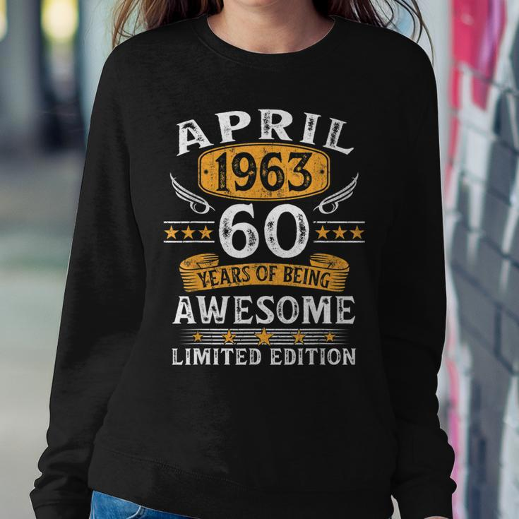Vintage 60 Year Old Gift 60Th Birthday For Men April 1963 Women Crewneck Graphic Sweatshirt Funny Gifts