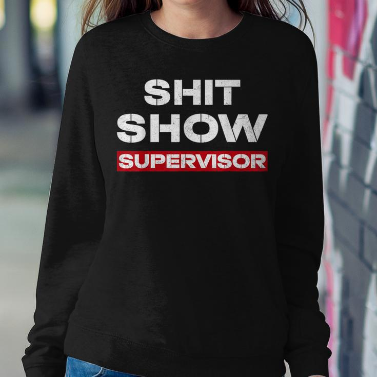 Vintage Shit Show Supervisor Mom Boss Manager Teacher Sweatshirt Unique Gifts