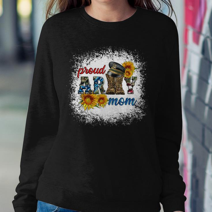 Western Proud Army Mom Military Boots Sunflower Women Sweatshirt Unique Gifts