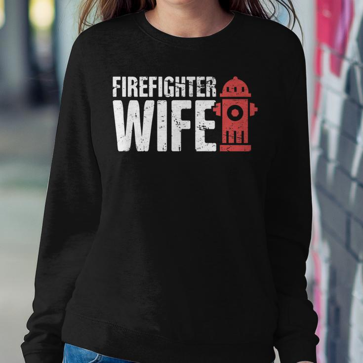 Wife - Fire Department & Fire Fighter Firefighter Women Crewneck Graphic Sweatshirt Funny Gifts