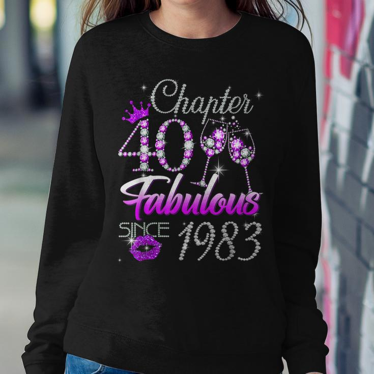 Womens Chapter 40 Fabulous Since 1983 40Th Birthday Queen Women Crewneck Graphic Sweatshirt Funny Gifts