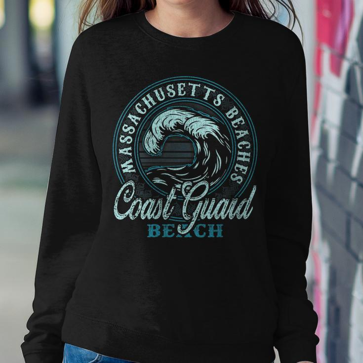 Womens Coast Guard Beach Retro Wave Circle Women Crewneck Graphic Sweatshirt Funny Gifts