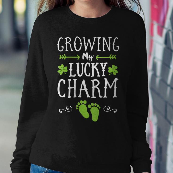 Womens Cute Mom Mothers St Patricks Day Pregnancy Announcement Women Crewneck Graphic Sweatshirt Personalized Gifts