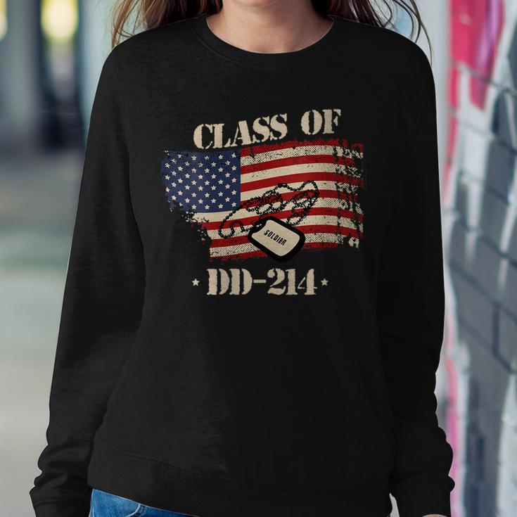 Womens Dd-214 Class Of Dd214 Soldier Veteran Women Crewneck Graphic Sweatshirt Funny Gifts