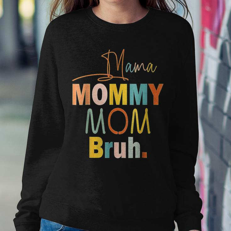 Womens Mama Mommy Mom Bruh Mommy And Me Funny Boy Mom Life Women Crewneck Graphic Sweatshirt Personalized Gifts