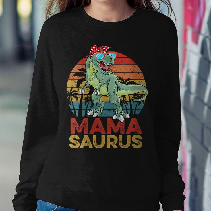 Womens MamasaurusRex Dinosaur Funny Vintage Mama Saurus Family Women Crewneck Graphic Sweatshirt Funny Gifts
