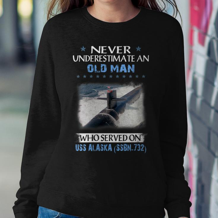 Womens Uss Alaska Ssbn-732 Submarine Veterans Day Father Day Gift Women Crewneck Graphic Sweatshirt Funny Gifts