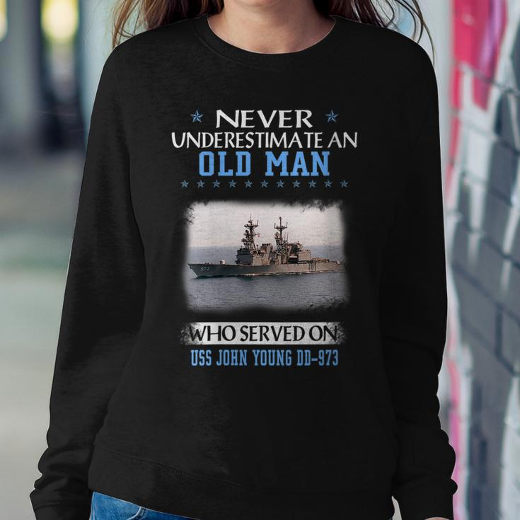 Womens Uss John Young Dd-973 Destroyer Class Veterans Father Day Women Crewneck Graphic Sweatshirt Funny Gifts