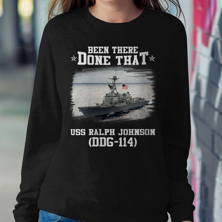 Womens Uss Ralph Johnson Ddg-114 Destroyer Class Veteran Father Day Women Crewneck Graphic Sweatshirt Funny Gifts