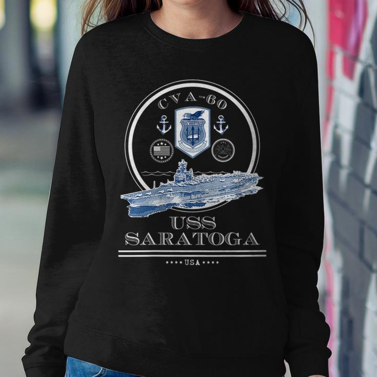 Womens Uss Saratoga Cva-60 Naval Ship Military Aircraft Carrier Women Crewneck Graphic Sweatshirt Funny Gifts