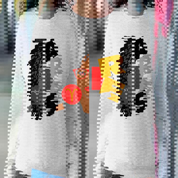 Womens Aries Girl Afro Locs Girl Zodiac Signs Birthday Women Sweatshirt Unique Gifts