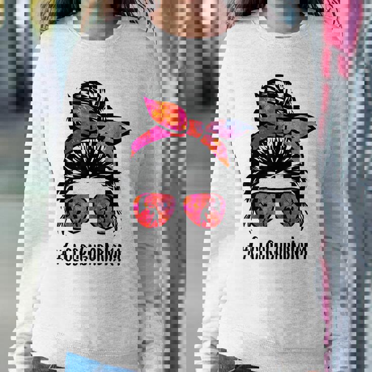 Color Guard Mom Messy Bun Marching Band School Mommy Mother Women Crewneck Graphic Sweatshirt Personalized Gifts