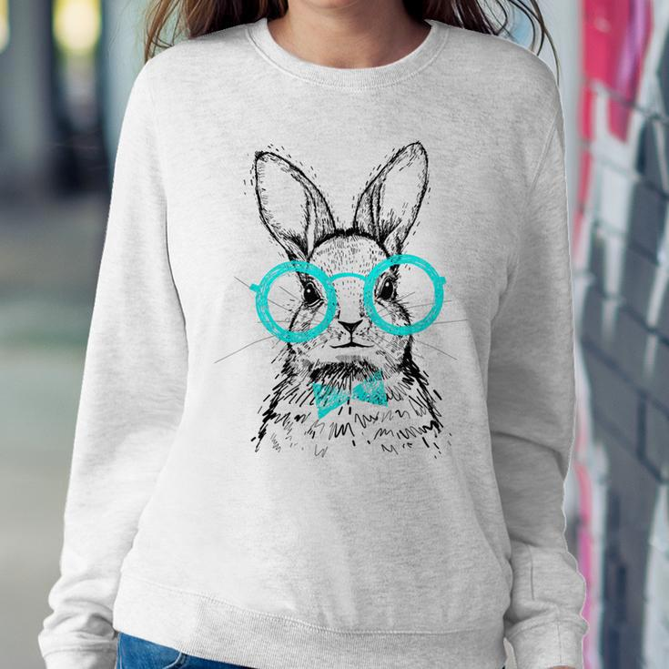 Cute Bunny With Glasses Hipster Stylish Rabbit Women Women Sweatshirt Unique Gifts