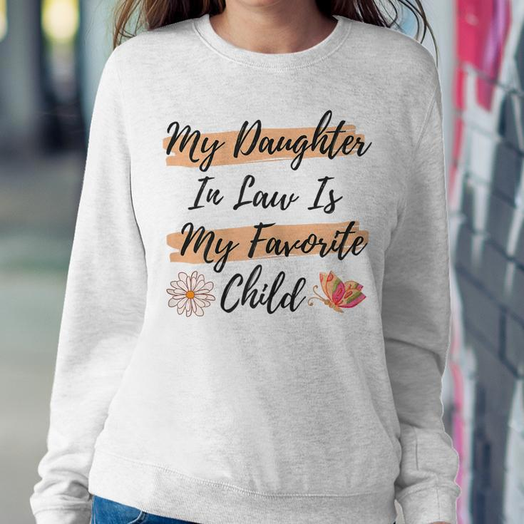 Womens My Daughter In Law Is My Favorite Child Butterfly Family Women Sweatshirt Unique Gifts
