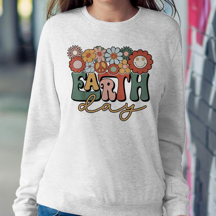 Earth Day Groovy Flower Lover Planet World Environmental Women Sweatshirt Unique Gifts
