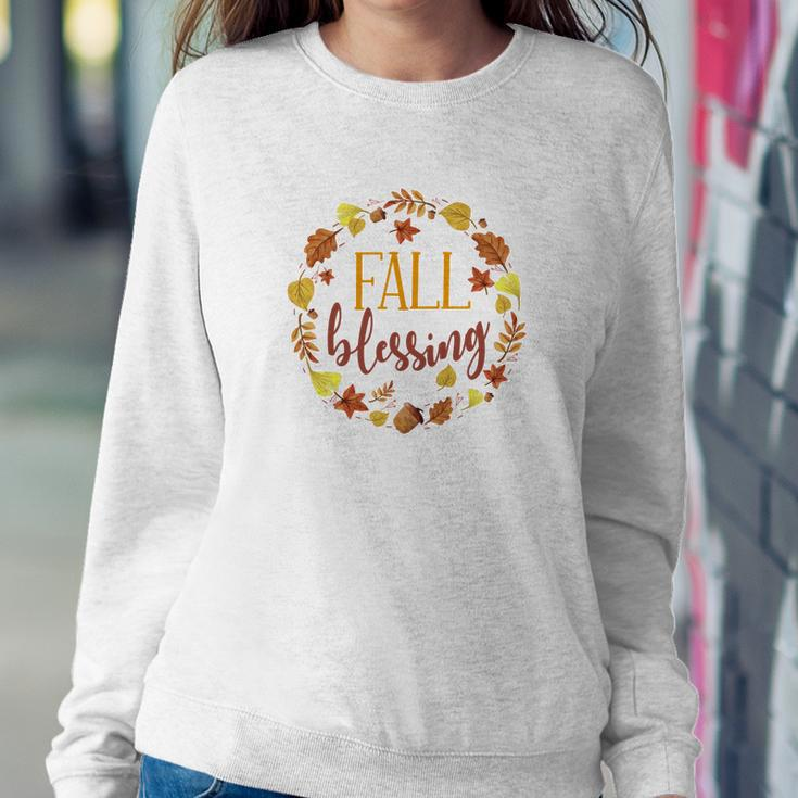 Fall Blessing Thanksgiving Gifts Women Crewneck Graphic Sweatshirt Personalized Gifts