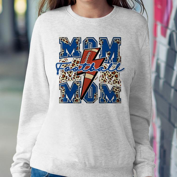 Football Mom Leopard Cheetah Print Mama Lightning Bolt Women Sweatshirt Unique Gifts