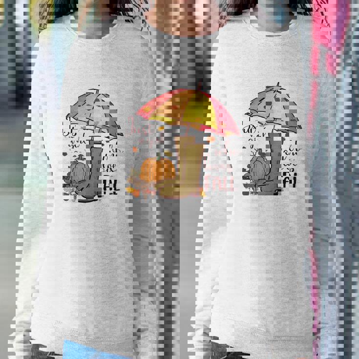 Funny Fall Just A Girl Who Love Fall Women Crewneck Graphic Sweatshirt Personalized Gifts