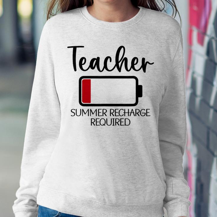 Funny Teacher Appreciation Teacher Summer Recharge Required Women Crewneck Graphic Sweatshirt Personalized Gifts