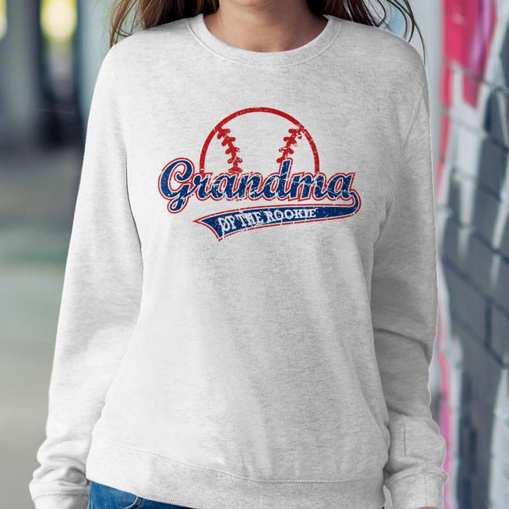 Funny Vintage Baseball Grandma Of The Rookie Women Crewneck Graphic Sweatshirt Funny Gifts