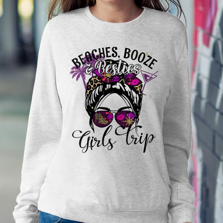 Womens Girls Trip 2023 Best Friend Beaches Booze And Besties Women Sweatshirt Unique Gifts