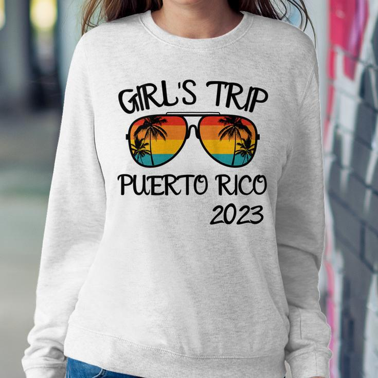 Womens Girls Trip Puerto Rico 2023 Sunglasses Summer Vacation Women Sweatshirt Unique Gifts