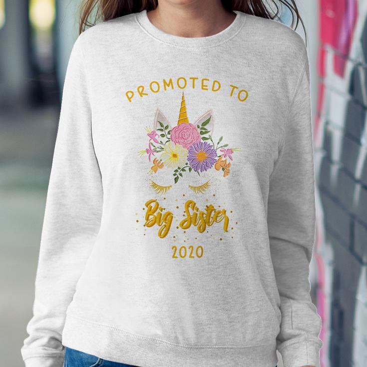 Kids Promoted To Big Sister 2020 Unicorn Face Women Sweatshirt Unique Gifts