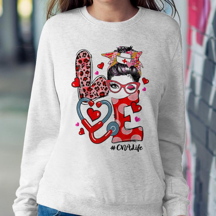 Love Cna Life Nurse Funny Valentines Day Women Women Crewneck Graphic Sweatshirt Funny Gifts