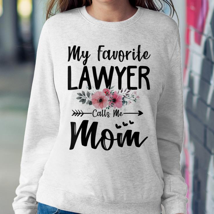 My Favorite Lawyer Calls Me Mom Flowers Mothers Day Gift Women Crewneck Graphic Sweatshirt Personalized Gifts
