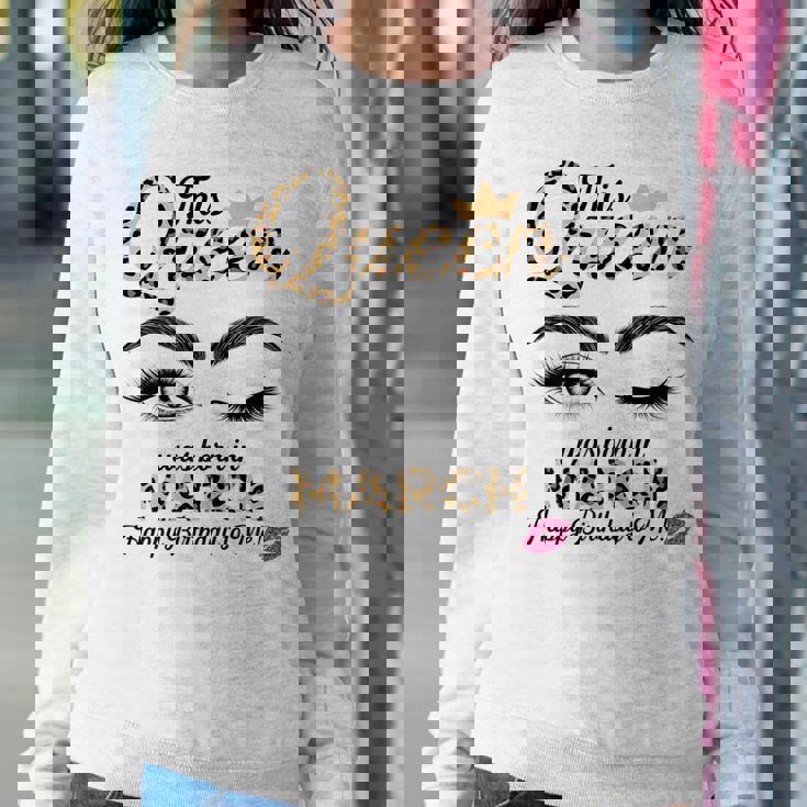 Womens This Queen Was Born In March White Queen Birthday Women Sweatshirt Unique Gifts