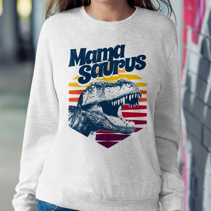 Retro Vintage T-Rex Tyrannosaurus Rex Hexagon Mamasaurus Women Sweatshirt Unique Gifts