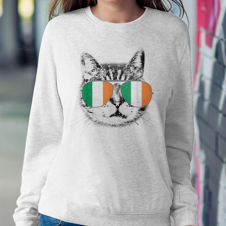 St Patricks DayCat Irish Flag Ireland Men Women  Women Crewneck Graphic Sweatshirt Personalized Gifts