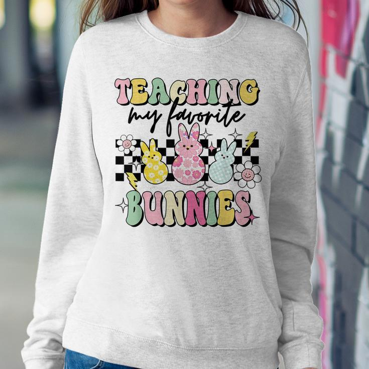 Teaching My Favorite Bunnies Cute Teacher Easter Day Women Sweatshirt Unique Gifts